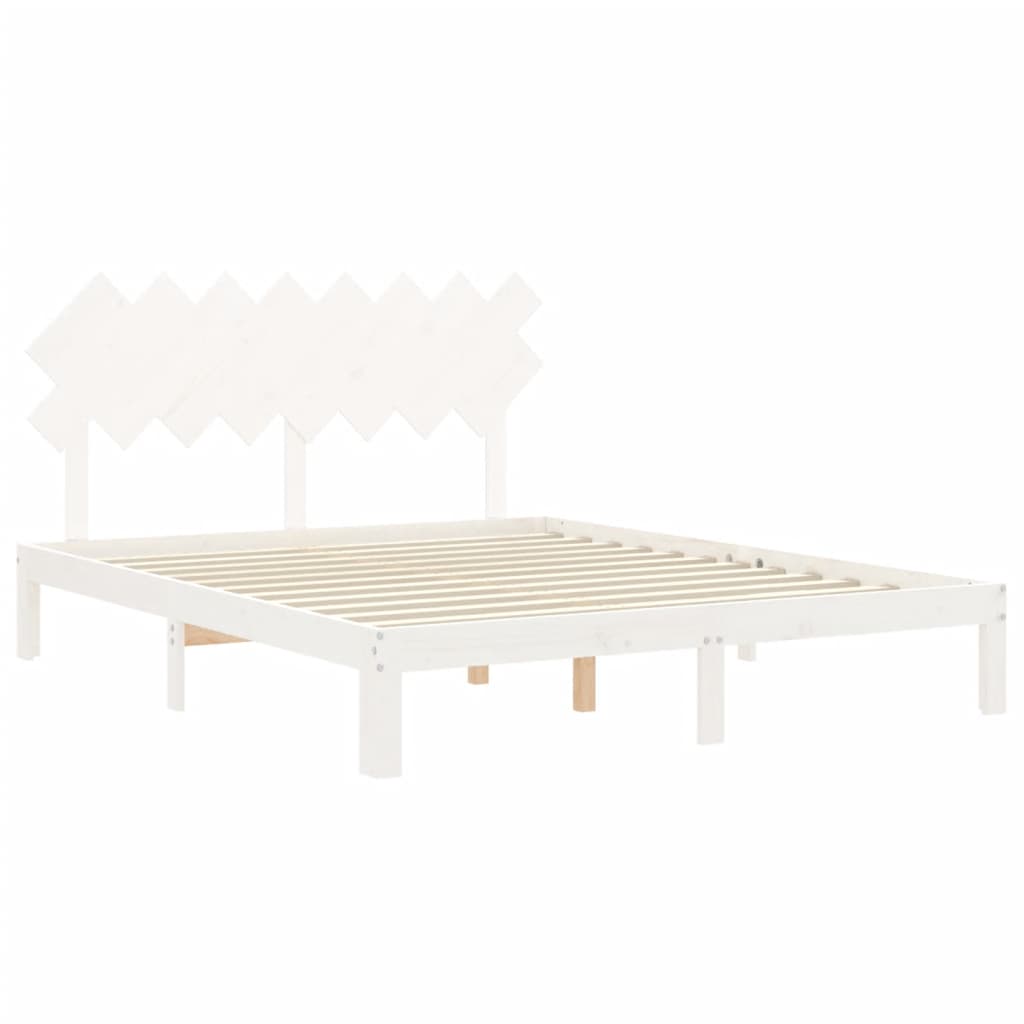Giroletto senza Materasso Bianco 160x200 cm Legno Massello Pino