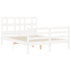Giroletto con Testiera Bianco Small Double Legno Massello