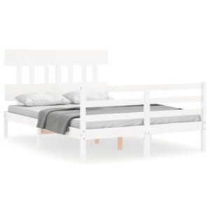 Giroletto con Testiera Bianco Small Double Legno Massello