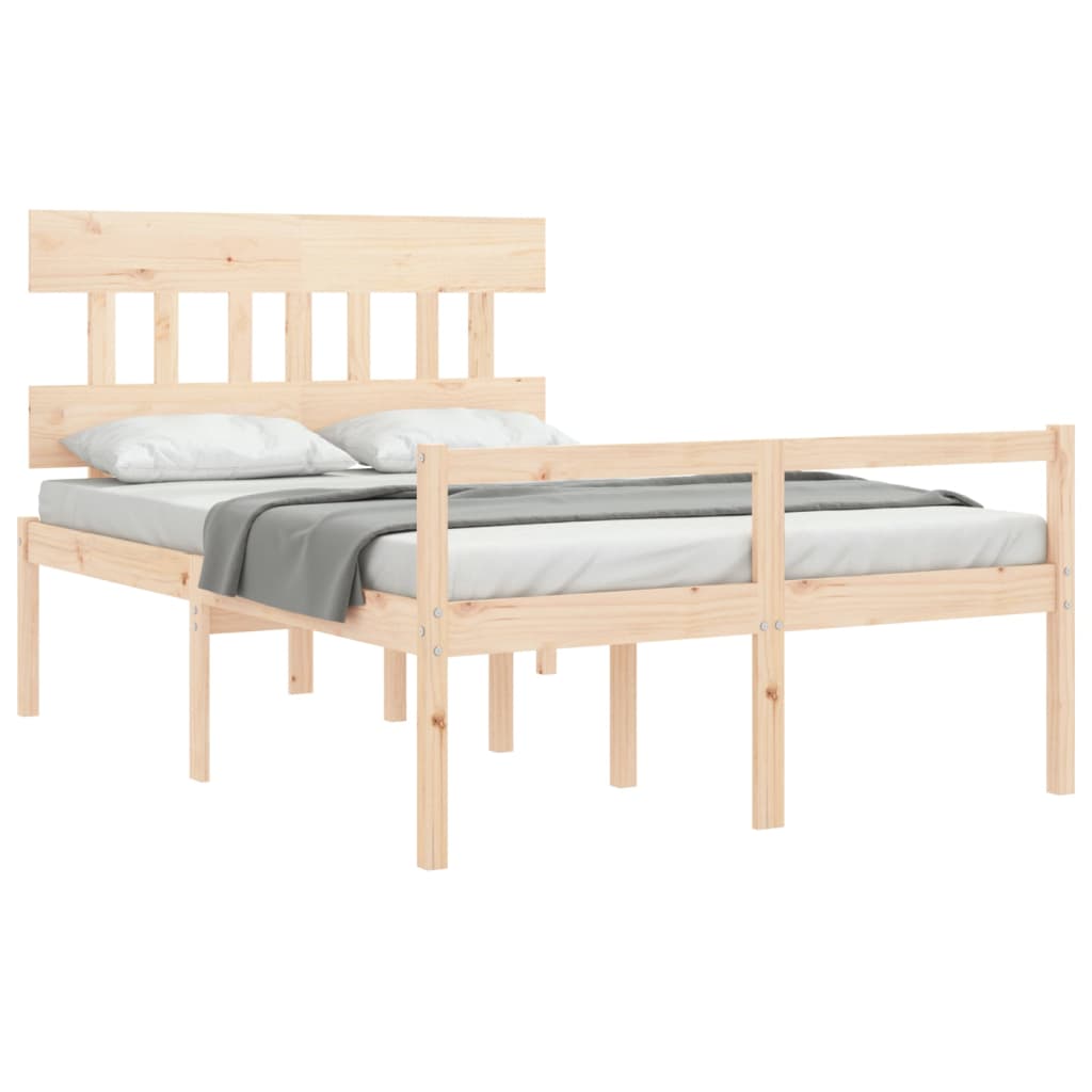 Letto per Anziani con Testiera 140x190 cm in Legno Massello