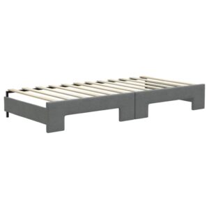 Divano Letto Estraibile Cassetti Grigio Scuro 90x200cm Tessuto