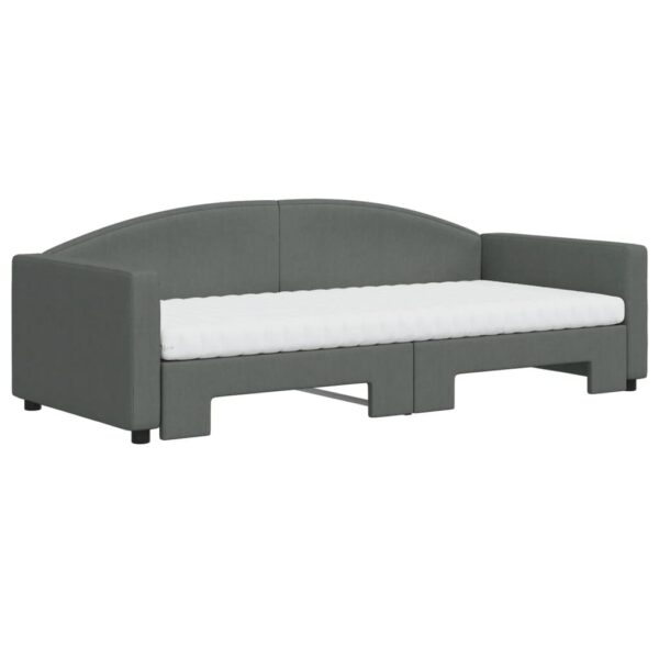 Divano Letto Estraibile Materassi Grigio Scuro 90x200cm Tessuto