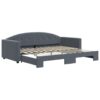 Divano Letto con Letto Estraibile Grigio Scuro 90x200cm Velluto