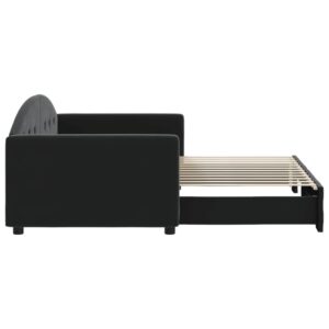 Divano Letto con Letto Estraibile Nero 90x200 cm in Velluto