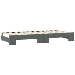 Divano Letto Estraibile Materassi Grigio Scuro 90x200cm Tessuto