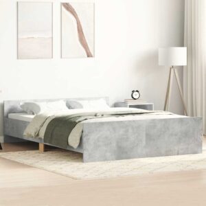 Giroletto con Testiera e Pediera Grigio Cemento 120x200 cm