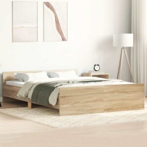 Giroletto con Testiera e Pediera Rovere Sonoma 140x200 cm