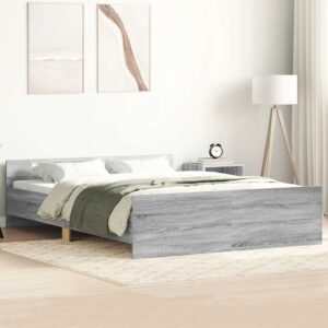 Giroletto con Testiera e Pediera Grigio Sonoma 140x190 cm