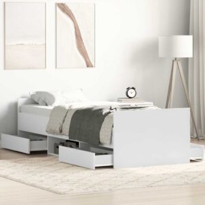 Giroletto con Testiera e Pediera Bianco 90x200 cm