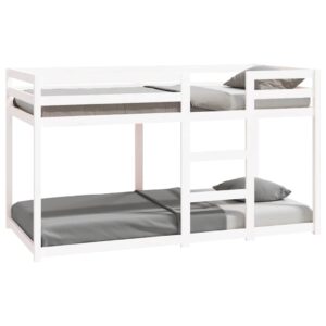 Letto a Castello senza Materasso Bianco 90x190cm Massello Pino