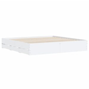 Giroletto con Cassetti Bianco 180x200 cm in Legno Multistrato