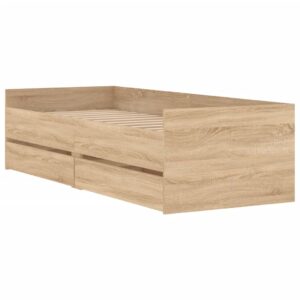 Giroletto con Cassetti Rovere Sonoma 75x190 cm Small Single