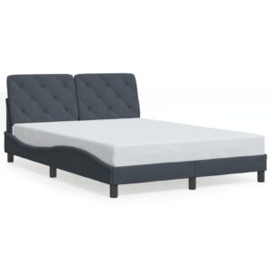 Giroletto senza Materasso Grigio Scuro 140x200 cm Velluto