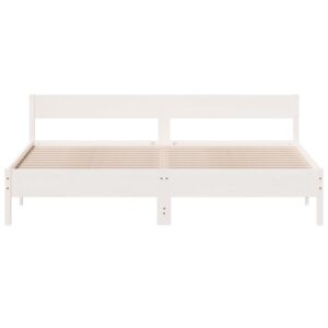 Giroletto senza Materasso Bianco 180x200 cm Legno Massello Pino