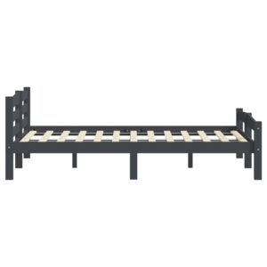 Giroletto senza Materasso Grigio Scuro 200x200 cm Legno Pino