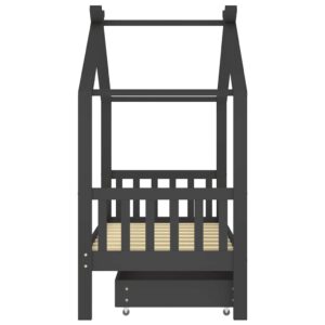 Giroletto per Bambini con Cassetto in Legno di Pino 80x160cm