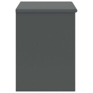 Comodino Grigio Scuro 35x30x40 cm in Legno Massello di Pino