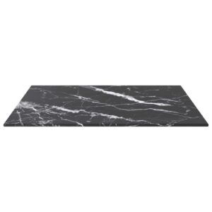 Piano Tavolo Nero 50x50 cm 6 mm Vetro Temperato Design Marmo