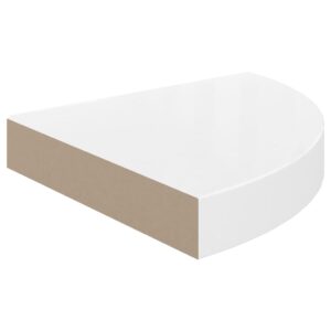 Scaffali Angolari a Parete 2 pz Bianco Lucido 25x25x3,8 cm MDF