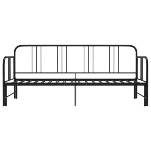 Telaio Divano Letto Estraibile Nero in Metallo 90x200 cm