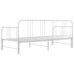 Telaio Divano Letto Estraibile Bianco in Metallo 90x200 cm