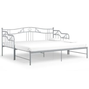 Telaio Divano Letto Estraibile Grigio in Metallo 90x200 cm