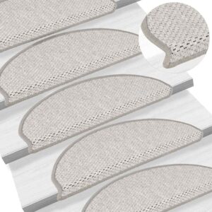 Tappeti Autoadesivi Scale Aspetto Sisal 15 pz 65x21x4cm Platino