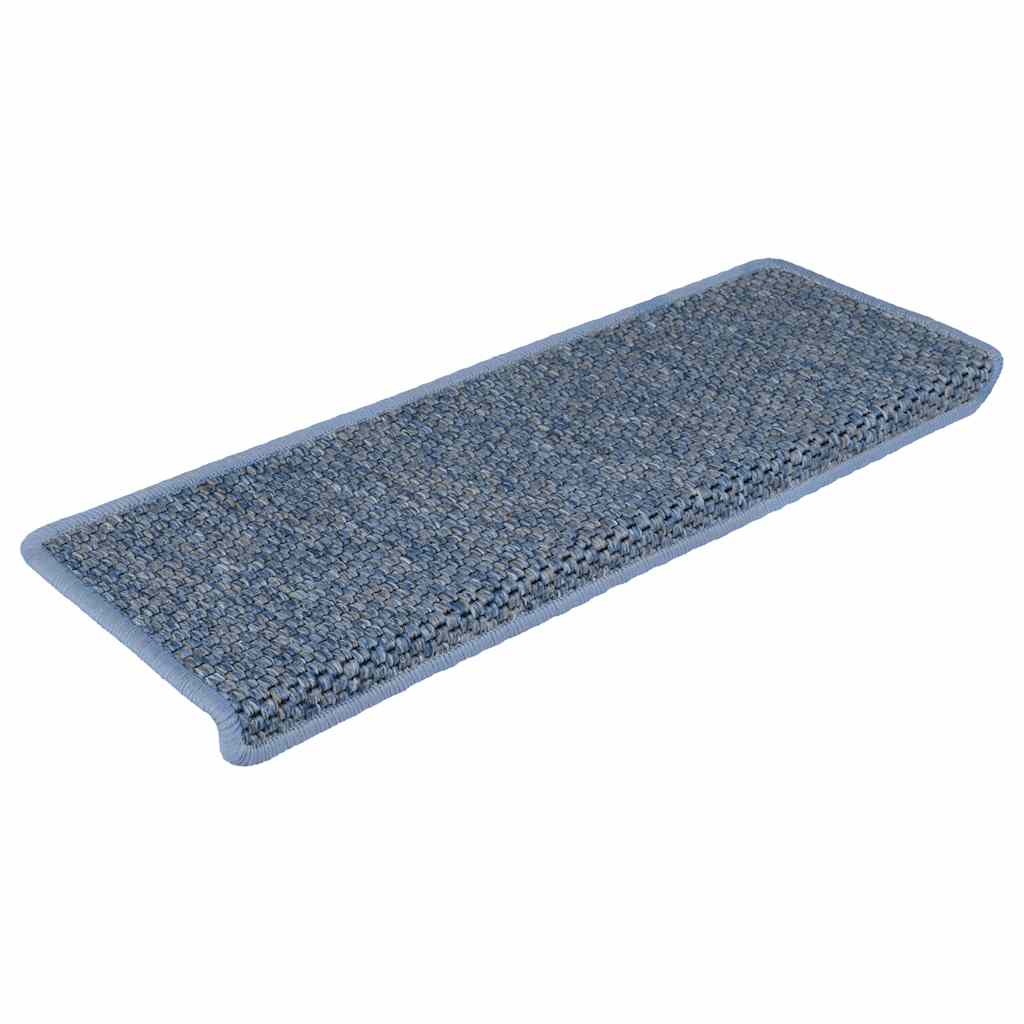 Tappeti Autoadesivi Scale Aspetto Sisal 15 pz 65x21x4 cm Blu