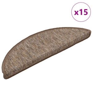 Tappeti Adesivi per Scale 15 pz 56x17x3 cm Nocciola