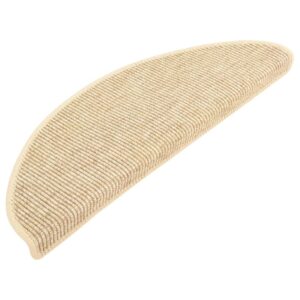 Tappeti Autoadesivi Scale Aspetto Sisal 15 pz 65x21x4 cm Beige