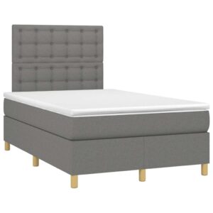 Giroletto a Molle con Materasso Grigio Scuro 120x190cm Tessuto