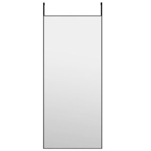 Specchio da Porta Nero 40x100 cm in Vetro e Alluminio