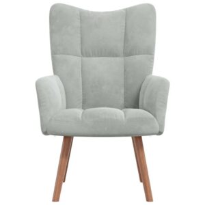 Sedia Relax Grigio Chiaro in Velluto