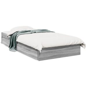 Giroletto Cassetti Grigio Sonoma 90x200 cm Legno Multistrato