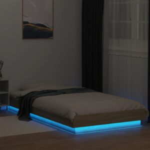 Giroletto Luci LED Rovere Sonoma 90x190 cm in Legno Multistrato