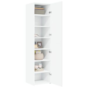 Credenza Bianca 45x42,5x185 cm in Legno Multistrato