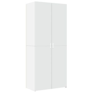 Credenza Bianca 80x42,5x185 cm in Legno Multistrato