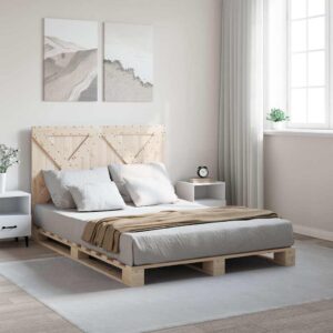 Giroletto con Testiera 140x200 cm in Legno Massello di Pino