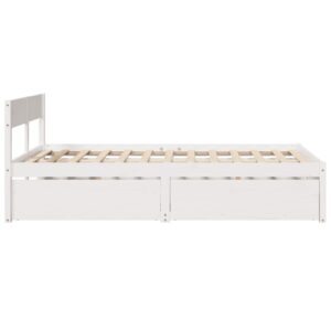 Letto senza Materasso Bianco 120x200 cm Legno Massello di Pino