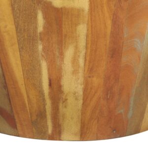 Tavolino da Salotto Ø65x31 cm in Legno Massello di Recupero