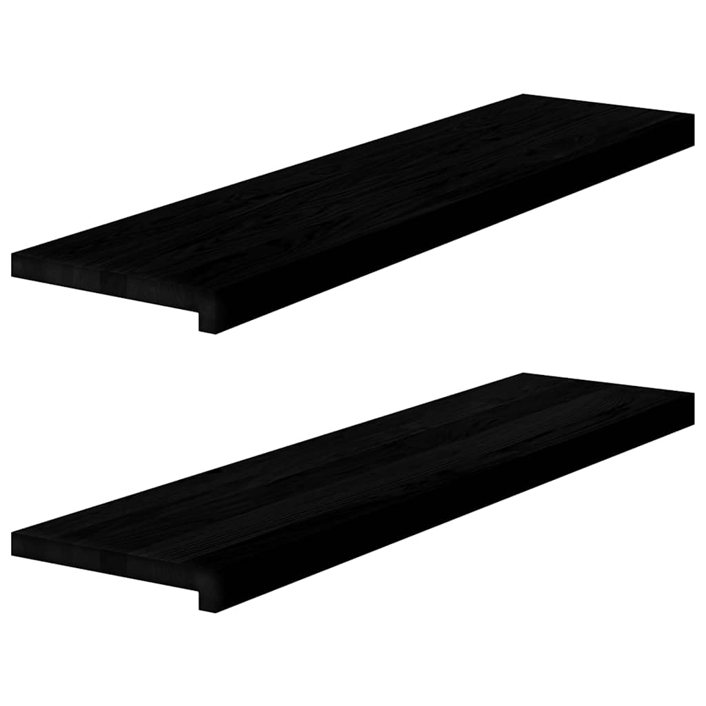 Gradini 2 pz Marrone Scuro 100x25x2 cm Legno Massello Rovere