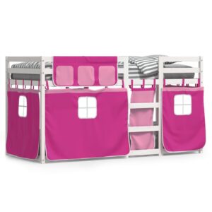 Letto a Castello senza Materasso Rosa 90x200 cm Legno di Pino