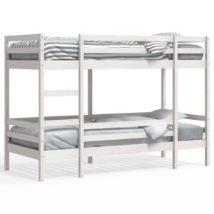 Letto a Castello senza Materasso Bianco 90x190cm Massello Pino