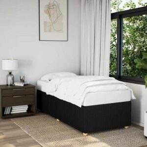 Giroletto senza Materasso Nero 90x190 cm in Tessuto