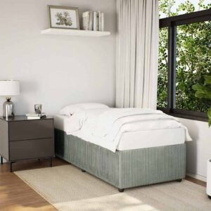 Giroletto senza Materasso Grigio Chiaro 90x190 cm Velluto