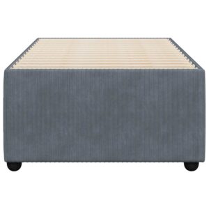 Giroletto senza Materasso Grigio Scuro 90x200 cm Velluto