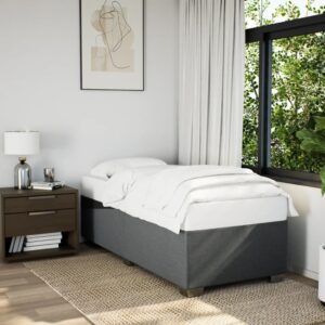 Giroletto a Molle con Materasso Grigio Scuro 90x200 cm Tessuto