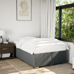 Giroletto a Molle con Materasso Grigio Scuro 120x190cm Tessuto