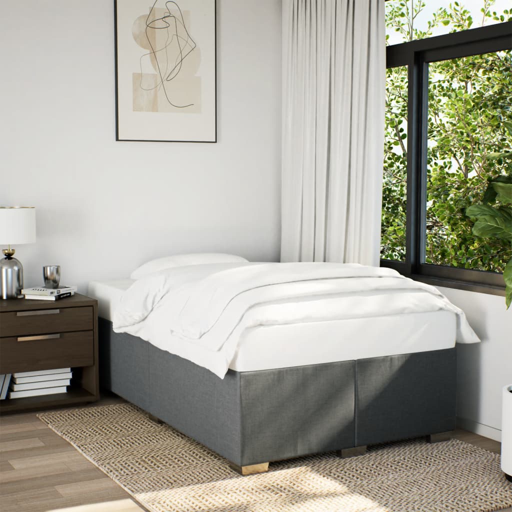 Giroletto a Molle con Materasso Grigio Scuro 120x190cm Tessuto