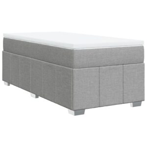 Giroletto a Molle con Materasso Grigio Chiaro 90x200 cm Tessuto